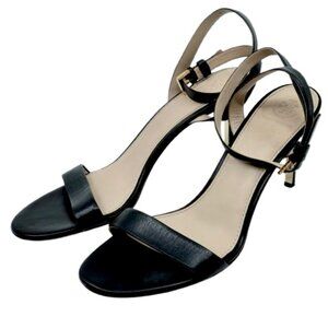TORY BURCH~Elana~85 MM SANDAL STILETTO HEEL WRAP SHOES BLACK CALF LEATHER SZ 9
